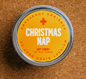 Whiskey River Soap Co. | Christmas Nap Travel Tin - Holiday | Funny Candle