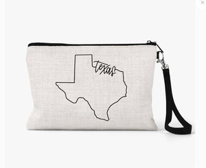 Texas Wristlet Makeup Bag Stadium Bag Zipper Pouch