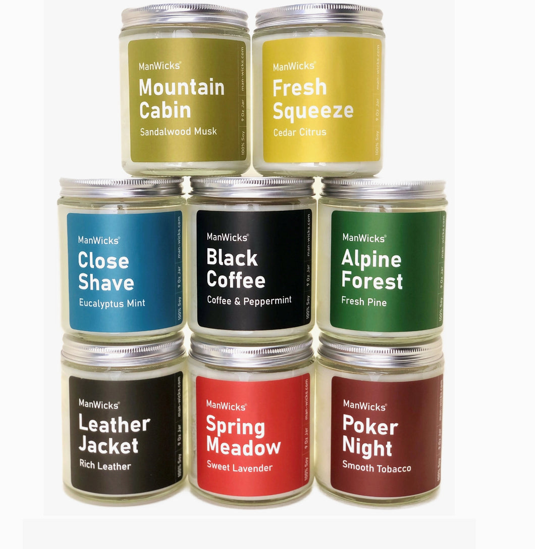 Manwicks Candles Starter Pack - 8 Full Size Candles