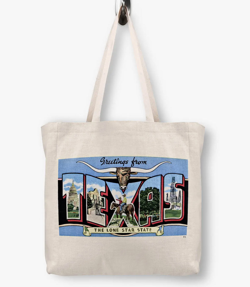 Texas Postcard Tote Bag