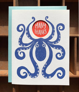 Blackbird Letterpress | Many Thanks Octopus Card