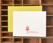 Load image into Gallery viewer, Blackbird Letterpress | Mushrooms Friendship Card