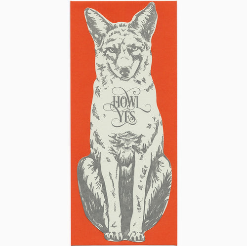 Blackbird Letterpress | Howl Yes Grey Fox Gift Card