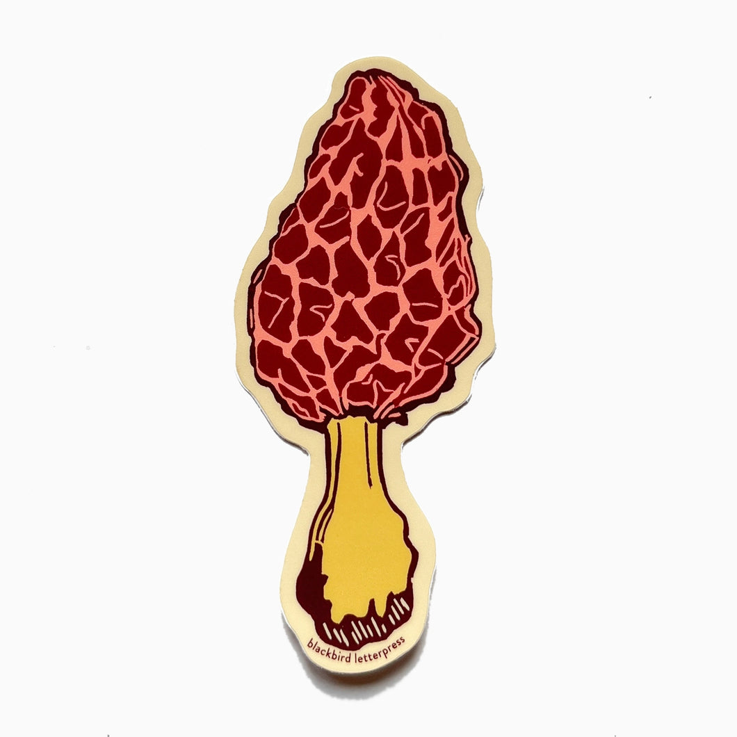Blackbird Letterpress | Morel Mushroom Sticker