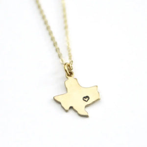 Peachtree | Texas - Custom State Heart Necklace