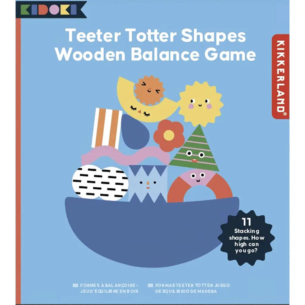 Kikkerland | Teeter Totter Shapes Wooden Balance Game