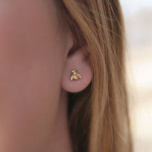 Load image into Gallery viewer, Peachtree Lane | Tiny Bees Brass Earrings