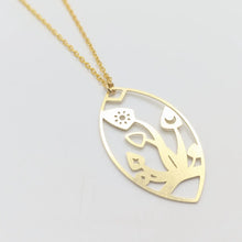 Load image into Gallery viewer, Peachtree Lane | Geometric Handmade Mushroom Gold Tone Necklace Forrest