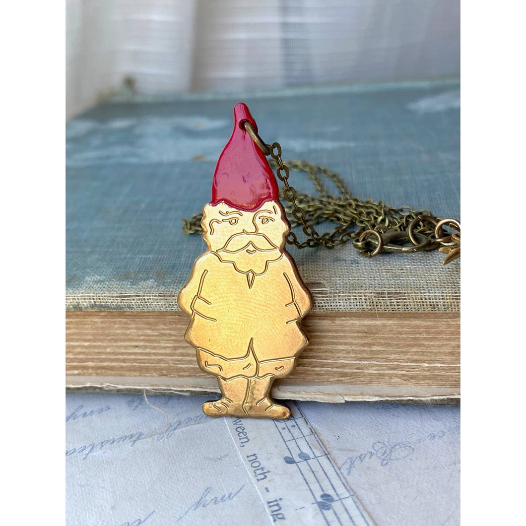 Red Truck Designs | Forest Gnome Necklace Red Elf Necklace Woodland Fairy 20