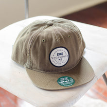 Load image into Gallery viewer, AJ Vagabonds river trail trade logo patch five-panel army green hat