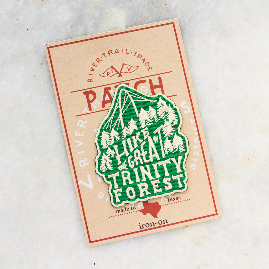Hike the great trinity forest iron-on patch