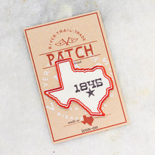 Load image into Gallery viewer, Texas shaped 1845 iron-on patch