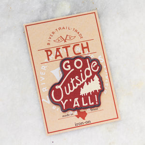 Go Outside Y'all iron on outdoors themed patch