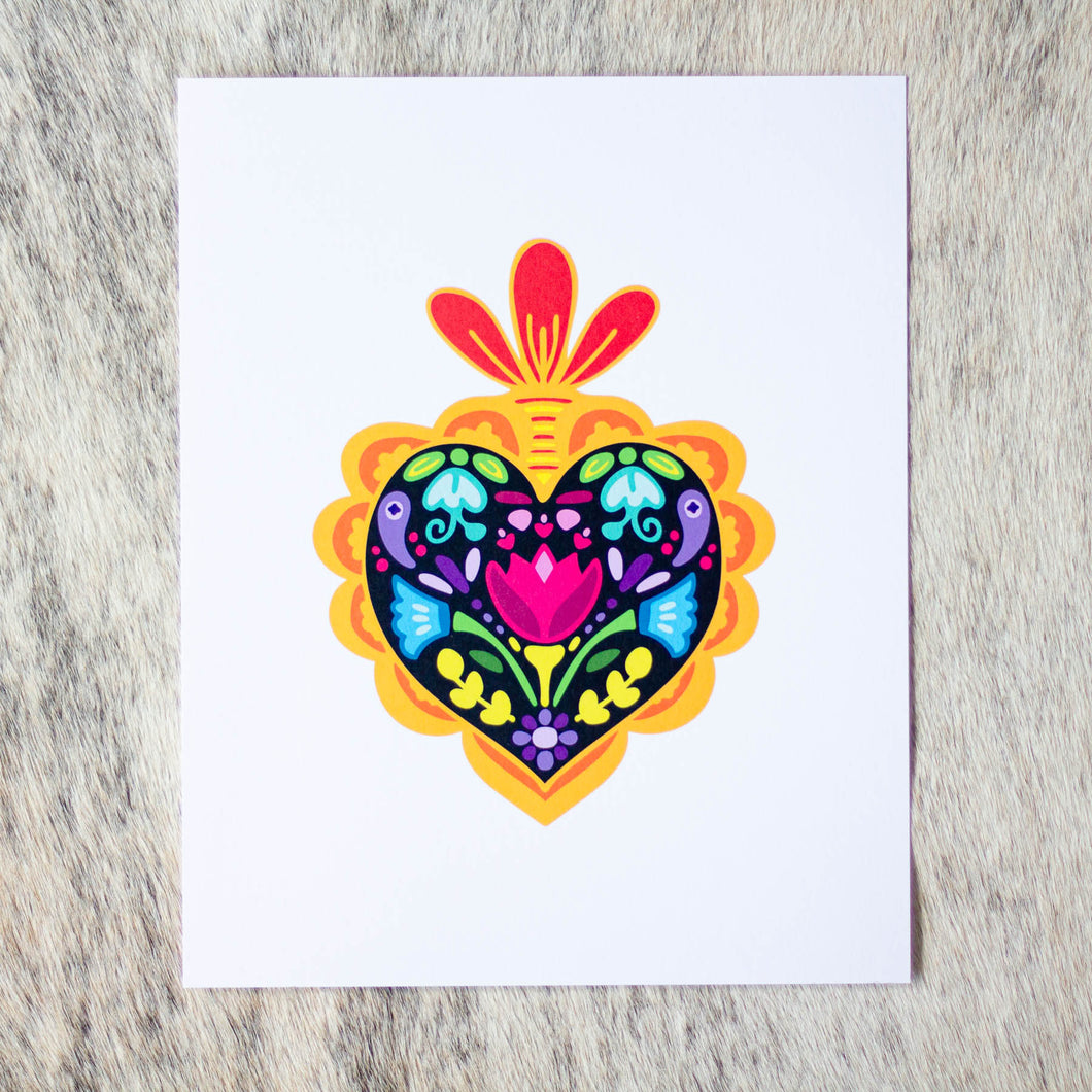 Kelly Renay Colorful sacred heart print