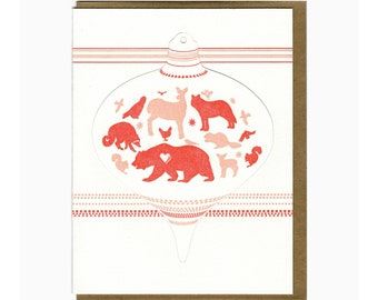 Blackbird letterpress | Animals Pop Out Ornament Card