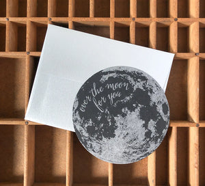 Blackbird Letterpress | Over The Moon Circle Card