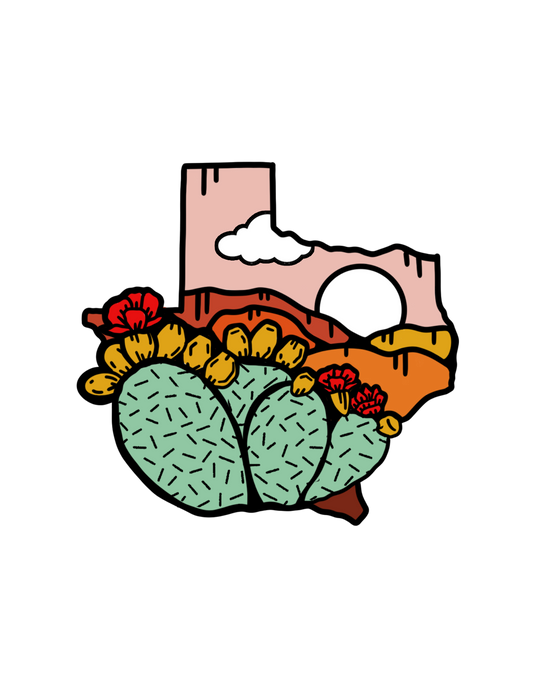 AJ Vagabonds | Texas Cactus Sticker