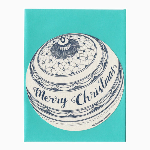 Blackbird Letterpress | Merry Christmas Ornament Circle Card