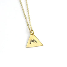 Load image into Gallery viewer, Peachtree Lane | Triangle Brass Stamped Necklace