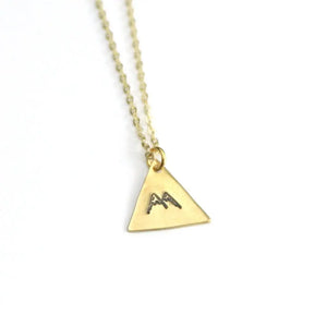 Peachtree Lane | Triangle Brass Stamped Necklace