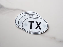 Load image into Gallery viewer, Sentinel Supply | Texas Bumper Sticker 4” Large - TX White oval euro stickers
