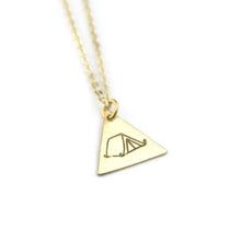 Load image into Gallery viewer, Peachtree Lane | Triangle Brass Stamped Necklace