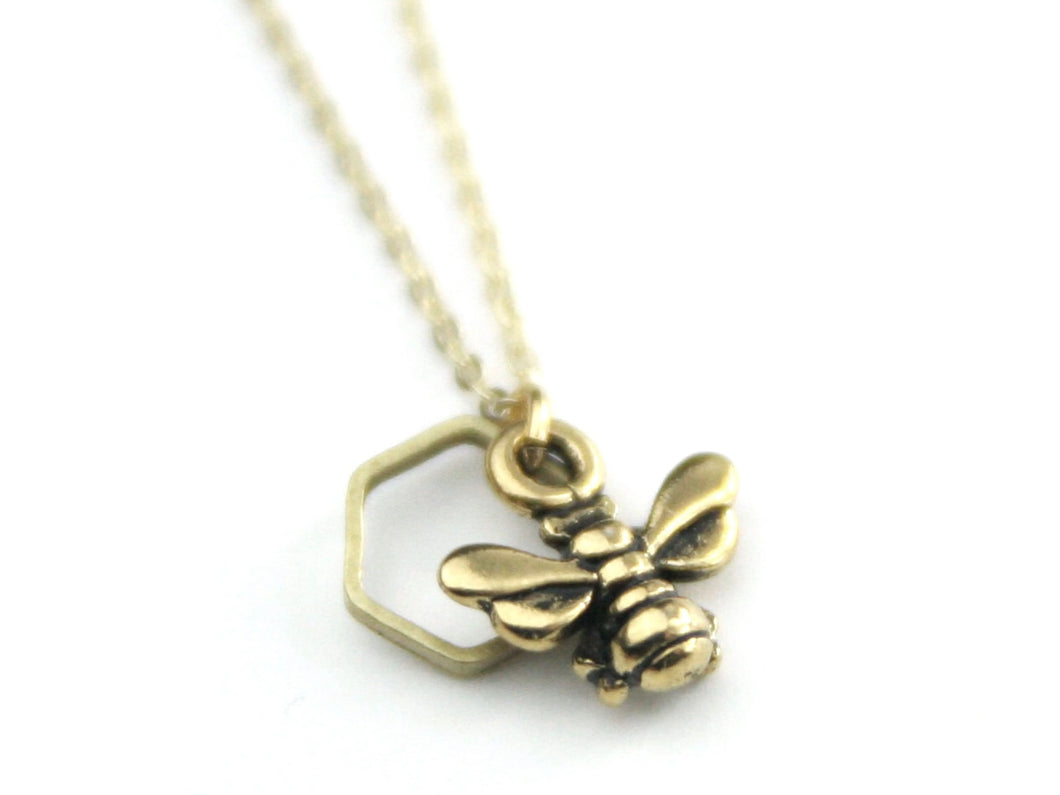 Peachtree Lane | Honeybee Hexagon Layered Necklace