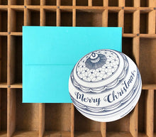 Load image into Gallery viewer, Blackbird Letterpress | Merry Christmas Ornament Circle Card