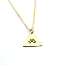 Load image into Gallery viewer, Peachtree Lane | Triangle Brass Stamped Necklace