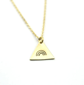 Peachtree Lane | Triangle Brass Stamped Necklace