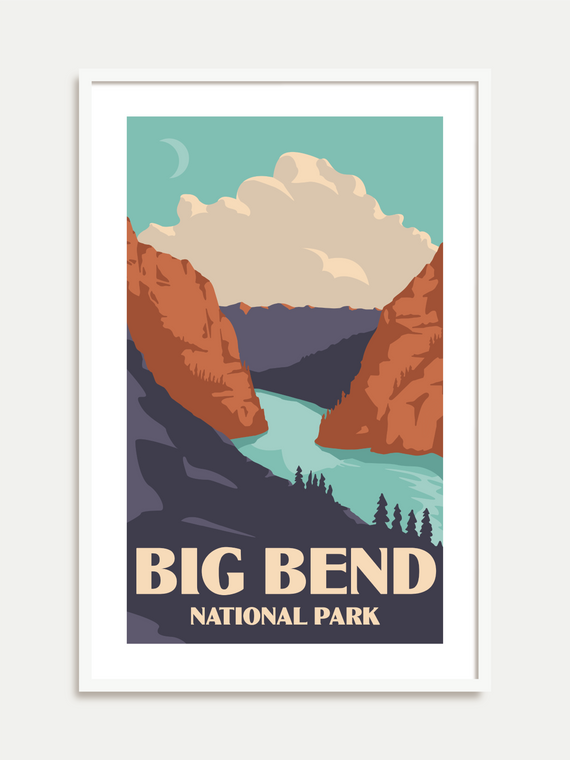 Big Bend Texas Poster National Park Print | Kamin Tersieff