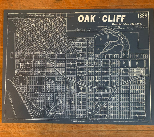 AJ Vagabonds | Historic 1888 Oak Cliff Map Poster