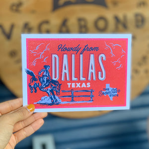 AJ Vagabonds | Howdy From Dallas Texas Postcard