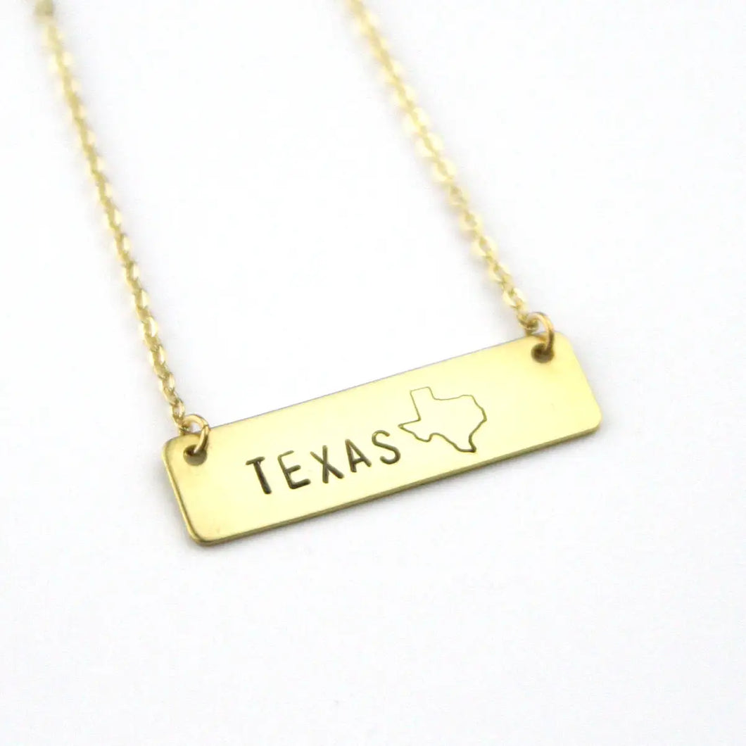 Peachtree Lane | Texas State Hand Stamped Necklace