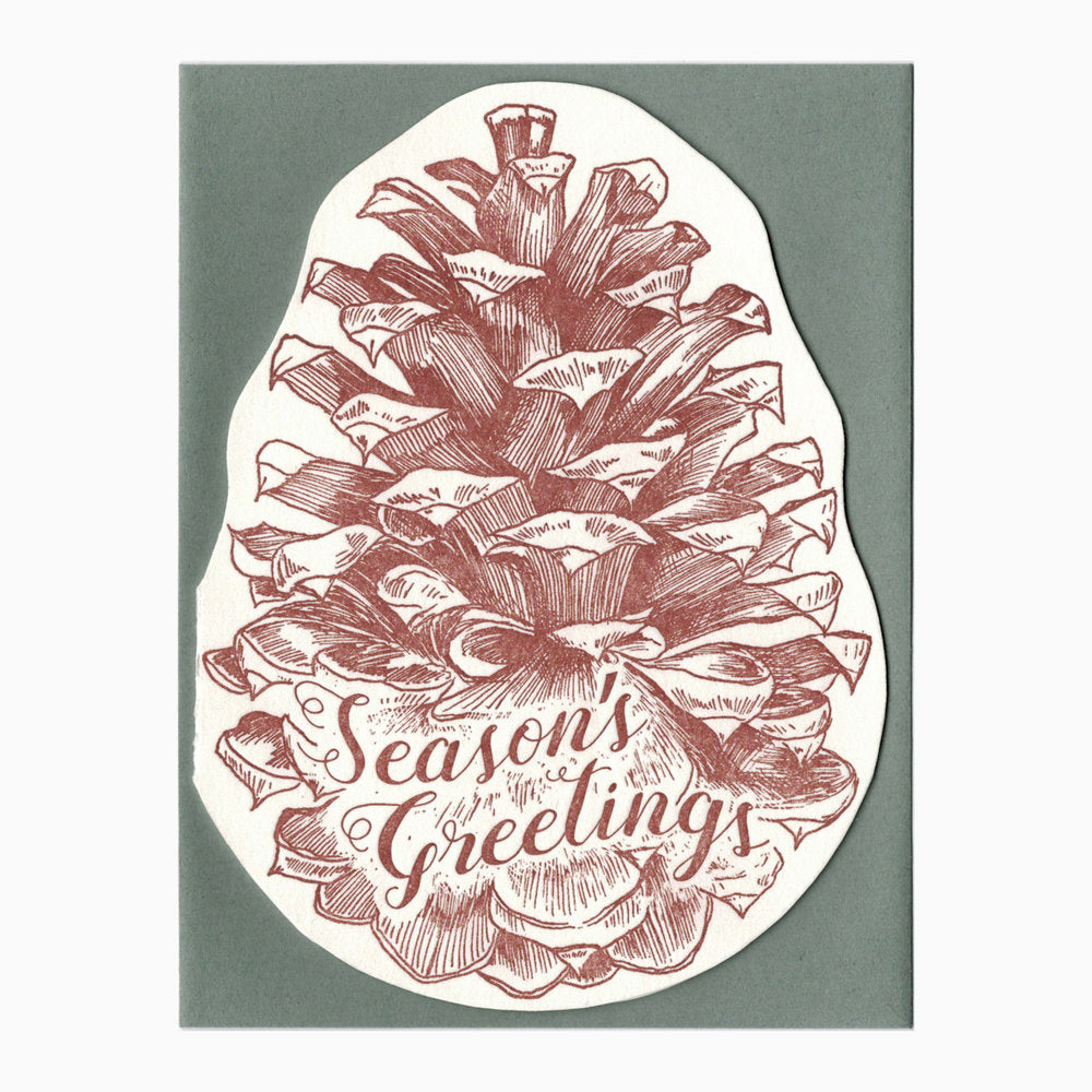 Blackbird Letterpress | Season’s Greetings Pinecone Card