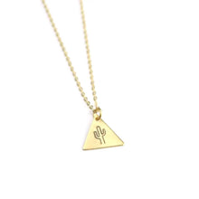 Load image into Gallery viewer, Peachtree Lane | Triangle Brass Stamped Necklace