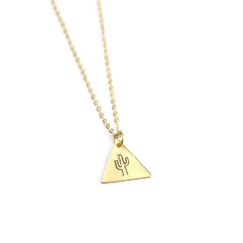 Peachtree Lane | Triangle Brass Stamped Necklace