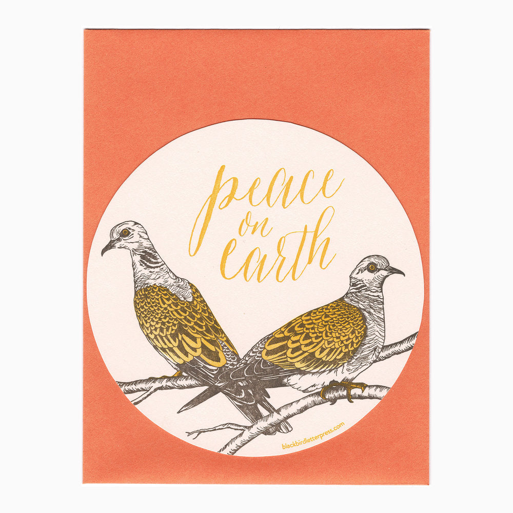 Blackbird Letterpress | Peace on Earth Circle Card